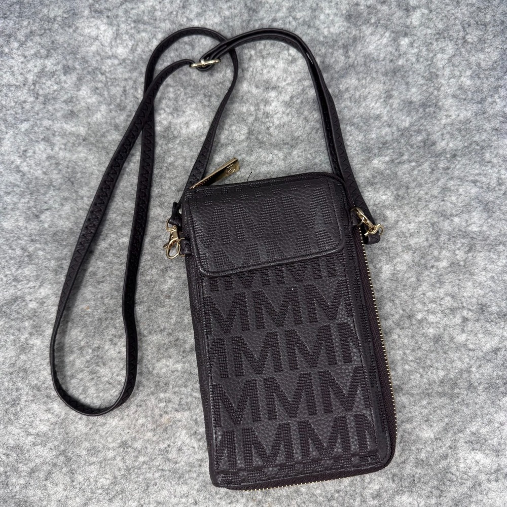 Michael Kors Caddy Signature Phone Crossbody Small Mia Brown Bag
